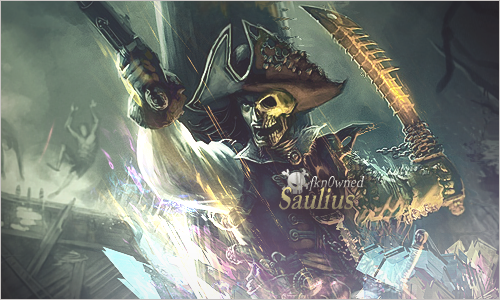 Skeletal pirate warrior GFX signature art