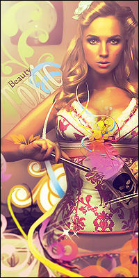 Colorful early-2010s GFX art with swirls and glow effects