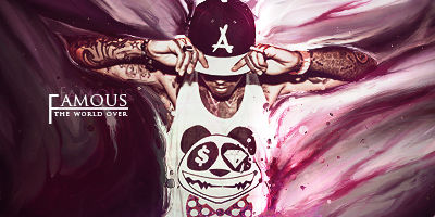 Classic forum GFX sig with panda mask and gold chain
