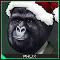 Gorilla in a Santa hat, holiday-themed forum avatar