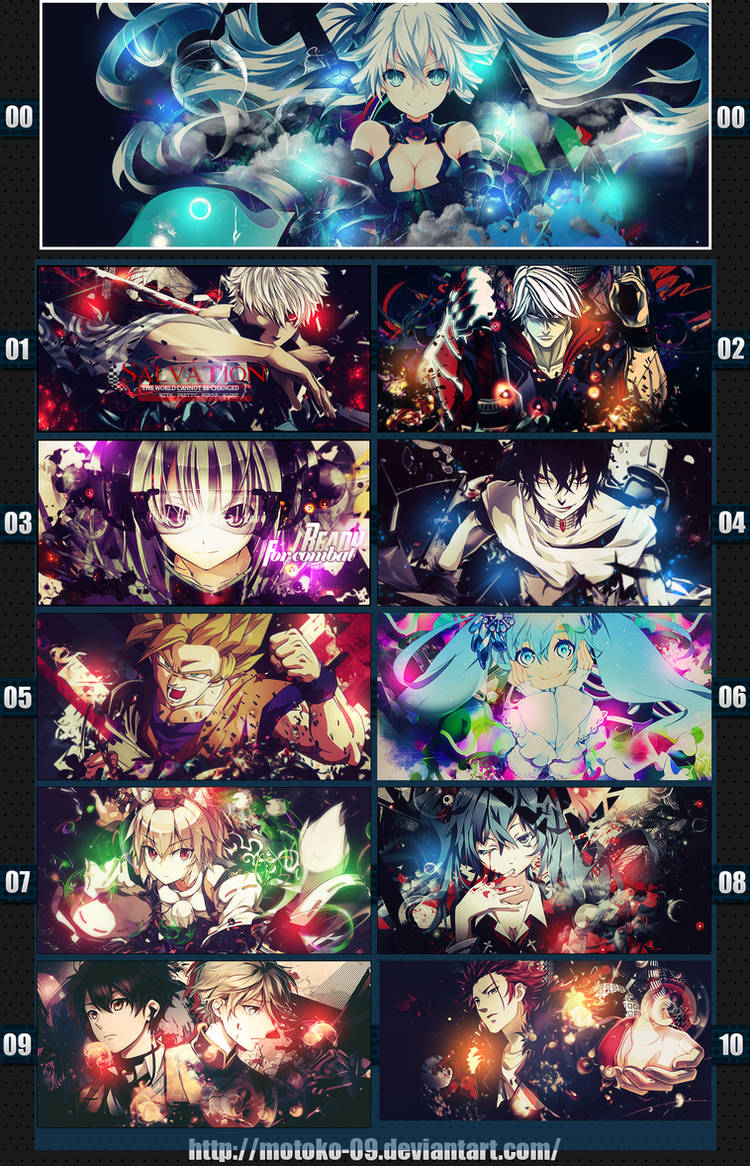 Anime GFX compilation showcase with vibrant character art