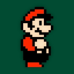 Classic pixelated Mario sprite, retro gaming nostalgia