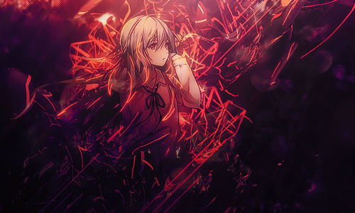 Fiery anime GFX signature, classic forum art style