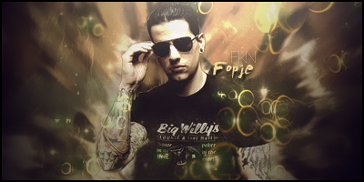 Big Willy's tattooed signature art, classic forum GFX vibe