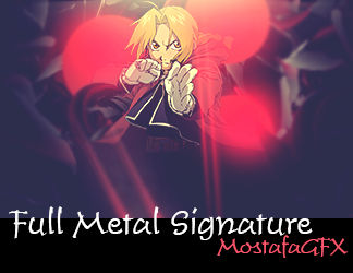 Edward Elric GFX signature with fiery red glow