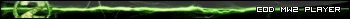 Green lightning-bolt COD MW2 player signature banner