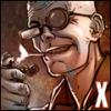 Steampunk goggled character avatar with cigar and gun