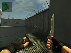 CS glitch tutorial screenshot, knife in hand