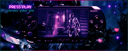 PSP-themed sci-fi GFX signature with neon cyberpunk vibes