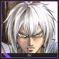 Anime-style white-haired character avatar with piercing eyes