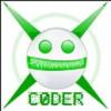 Robotic coder mascot avatar with green glow