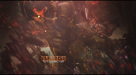 Fiery warrior GFX signature with fkn0wned.net branding