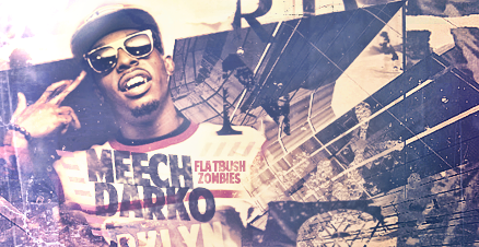 Retro rapper GFX signature with gritty collage style
