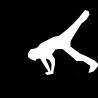 Silhouette breakdancer icon, striking a freeze pose