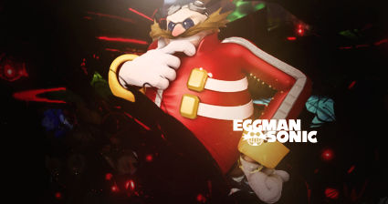 Dr. Eggman crossover GFX with bold red effects