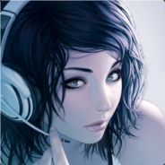Digital art girl with headphones, classic forum avatar vibes