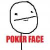 The classic poker face meme, forum culture staple