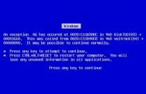 Classic Windows blue screen of death nostalgia
