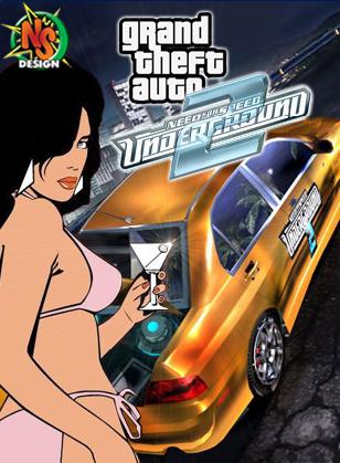GTA meets NFS Underground 2 mashup GFX design