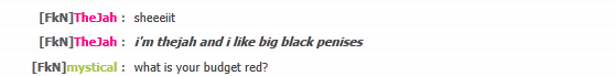 Classic FkN chat log, crass but nostalgic banter