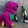 Barney hits rock bottom, empty bottles and all
