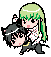 Anime-style chibi character avatar with green hair