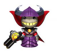 Villain toy figure with blaster, classic avatar vibes