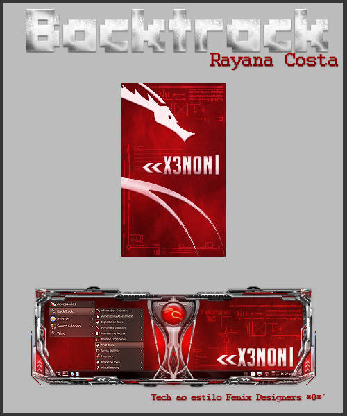 BackTrack Linux X3non dragon-themed desktop GFX design