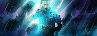 Soccer player GFX art in cool blue tones
