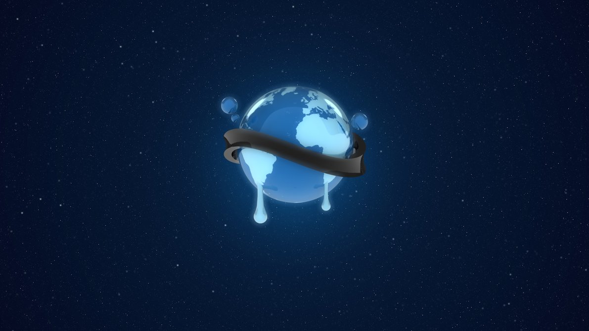 Melting Earth wrapped in ribbon — climate-themed avatar art