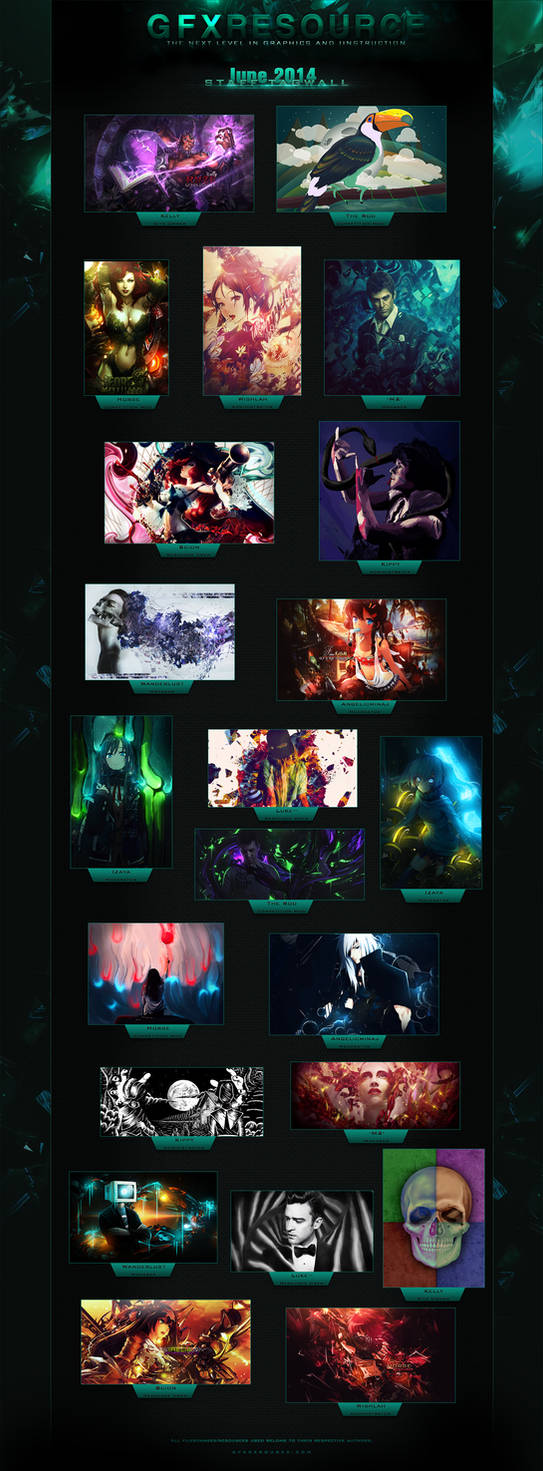 GFXResource June 2014 gallery wall of digital art