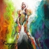 Colorful abstract GFX art with rainbow splash effect