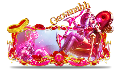 Fantasy-themed username graphic with pink and red motifs