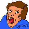 The classic exaggerated 'genius' rage-face meme