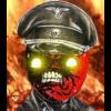 Zombie soldier avatar with fiery skull imagery