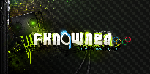 Classic fkn0wned banner, olympic-style gaming pride