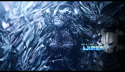 Dark fantasy GFX signature with armored warrior artwork