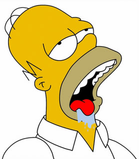 Classic Homer Simpson drooling meme, forum favorite