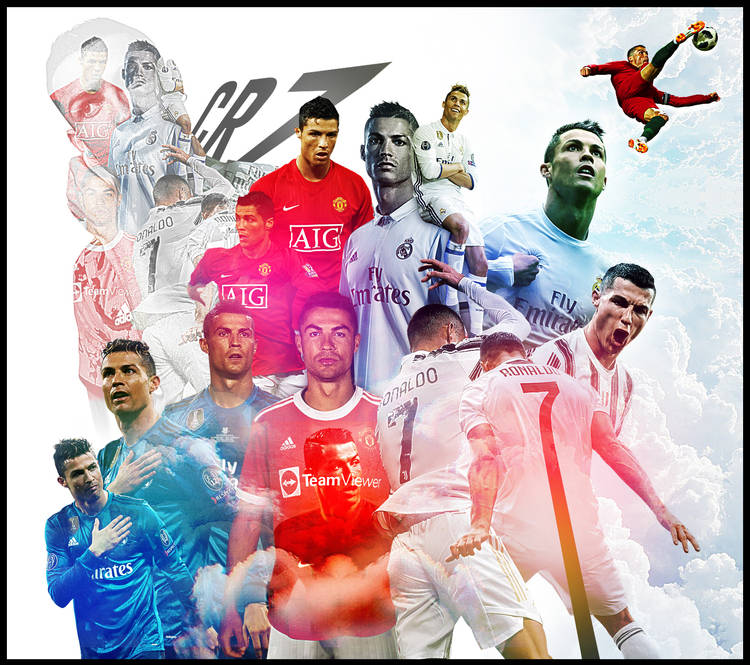 Cristiano Ronaldo career collage through the years