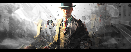 Noir gangster GFX signature art, classic forum style