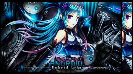 Anime GFX art: Mechanic Girl Android Hybrid Life