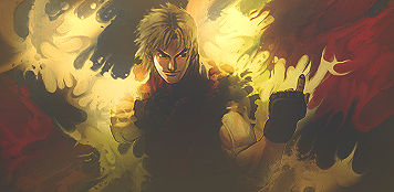 Fiery anime warrior GFX signature blazing with intensity