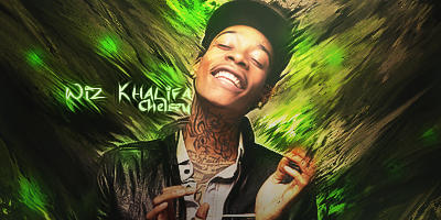 Wiz Khalifa forum signature art with green smoke effects