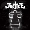 Gritty cross emblem graphic labeled Justice