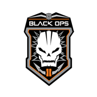Black Ops II skull badge, classic Call of Duty gaming emblem