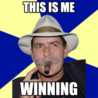 Charlie Sheen 'winning' meme, forum classic