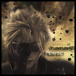 Sepia-toned anime avatar with 'Perfect' styled text
