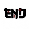 Stark black-and-red 'END' logo graphic