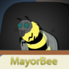 MayorBee's quirky cartoon bee avatar logo
