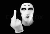 Mime flipping the bird, classic edgy forum meme vibes